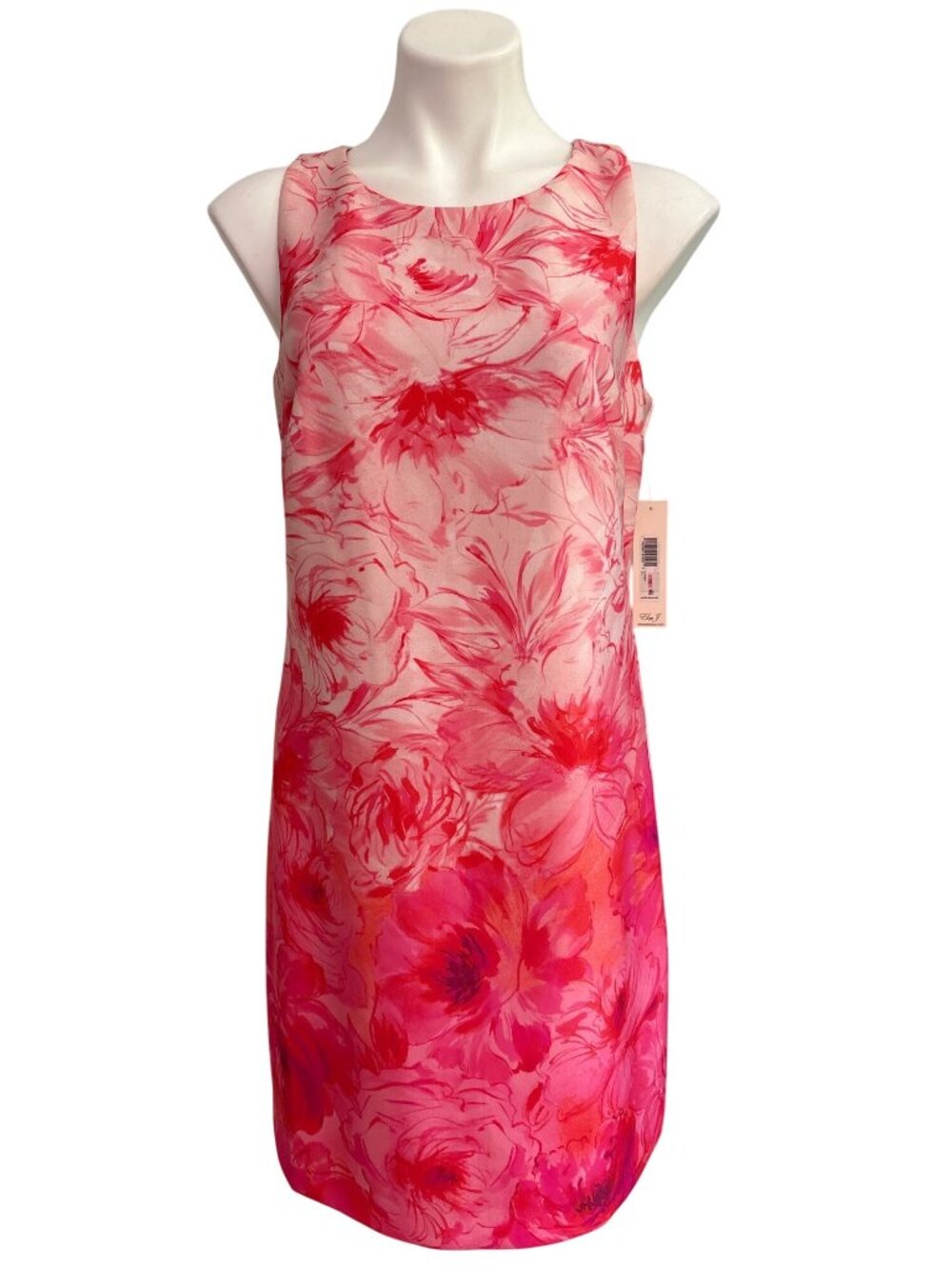 Eliza J NWT Women's Pink/White Floral Sleeveless Sheath Dress Size 10